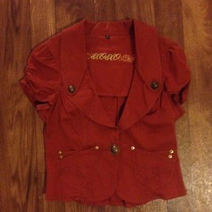 XOXO Cropped Blazer Top